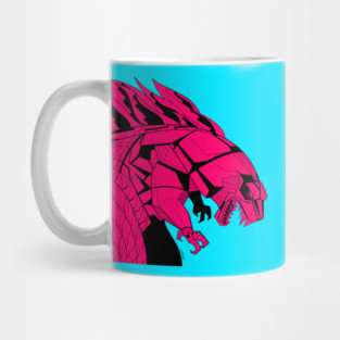 pink mecha godzilla ecopop art in cyborg kaiju Mug