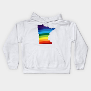 Minnesota Rainbow Flag LGBT Pride Kids Hoodie