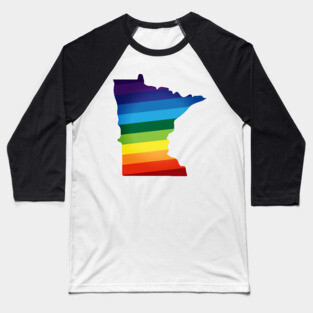 Minnesota Rainbow Flag LGBT Pride Baseball T-Shirt