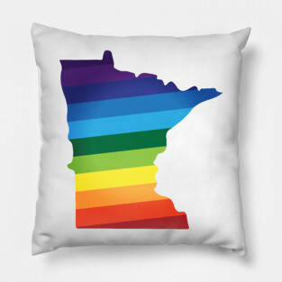Minnesota Rainbow Flag LGBT Pride Pillow