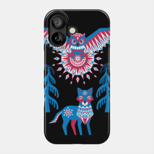 A Northern Folk Winter Woods Midnight Sun Phone Case