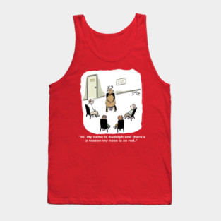 Funny Rudolph the Red Nosed Reindeer cartoon Tank Top