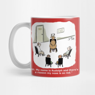 Funny Rudolph the Red Nosed Reindeer cartoon Mug