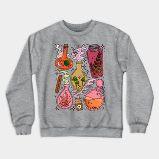Magic Potions Witchy Vibes Pink & Orange Crewneck Sweatshirt