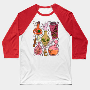 Magic Potions Witchy Vibes Pink & Orange Baseball T-Shirt
