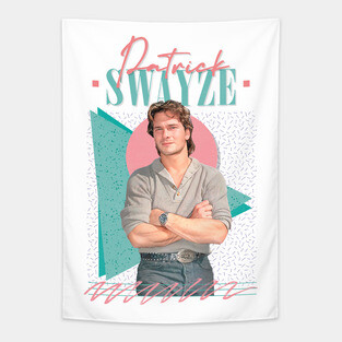 Patrick Swayze // Retro Style Fan Art Tapestry