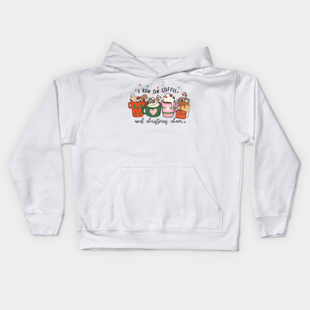 I Run on Coffee and Christmas Cheer Kids Hoodie by MCAL Tees