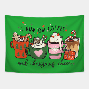 I Run on Coffee and Christmas Cheer Tapestry