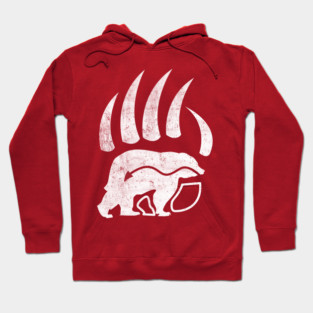 Native American Bear Paws White Print Hoodie