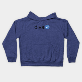 Verified Diva (Black Text) Kids Hoodie
