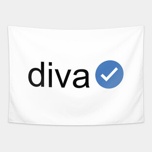 Verified Diva (Black Text) Tapestry
