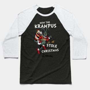 Krampus Christmas - Creepy Cute Children's Book Baseball T-Shirt