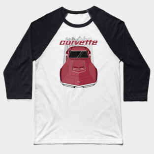 Corvette C3 - Maroon Baseball T-Shirt