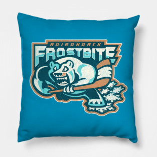 Defunct Adirondack Frostbite Hockey Team Pillow