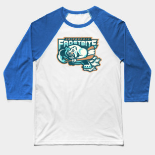 Defunct Adirondack Frostbite Hockey Team Baseball T-Shirt