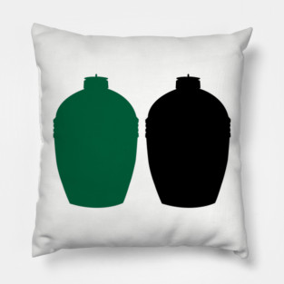 Big Green Egg Colors - Black and Green Pillow
