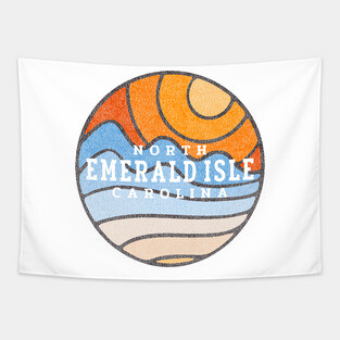 Emerald Isle, NC Summertime Vacationing Stained Glass Sunrise Tapestry