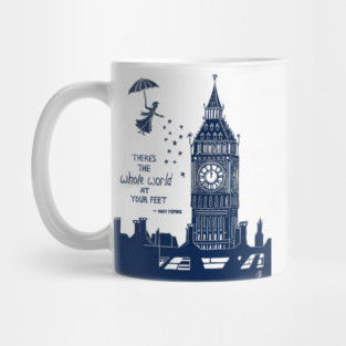 Mary Poppins Inspirational Quote Linocut Mug
