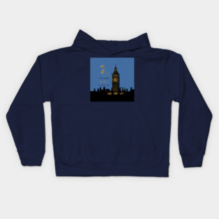 Practically Perfect in Every Way, Mary Poppins and Big Ben Linocut Silhouette Kids Hoodie