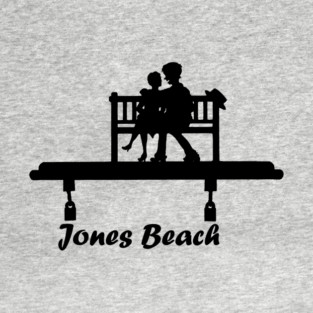 Jones Beach Art Deco Sign - Kids on a Bench T-Shirt