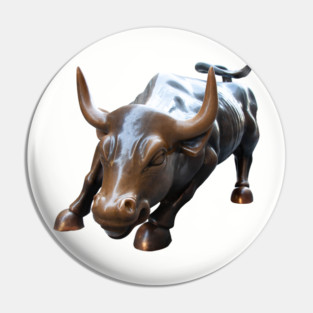 Wall Street Bull in Color Pin