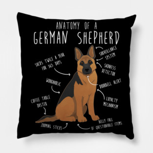 German Shepherd Dog Anatomy Pillow