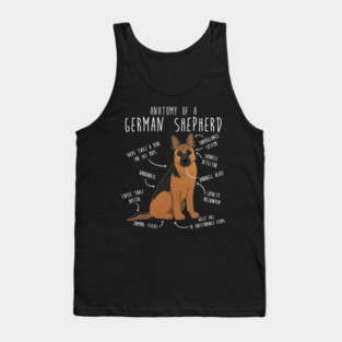 German Shepherd Dog Anatomy Tank Top