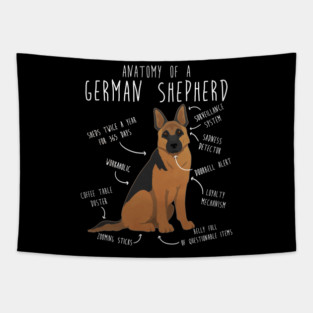 German Shepherd Dog Anatomy Tapestry