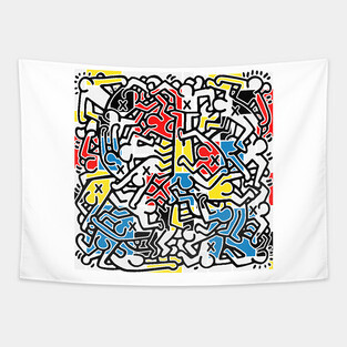 Party People Mondrian Art Tapestry