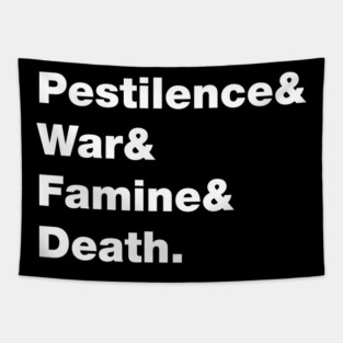 Four Horsemen of the Apocalypse: Pestilence, War, Famine, Death Tapestry