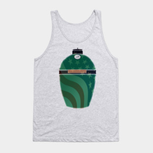 Big Green Egg - Green American Flag Overlay Tank Top