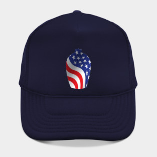 Big Green Egg design with American Flag Overlay Hat