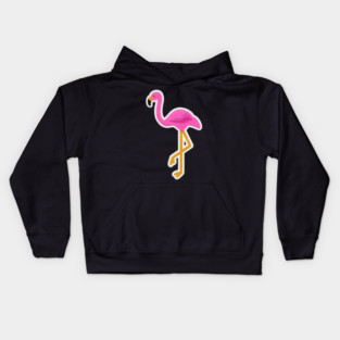 Pink Flamingo Felt Look with Stitching | Cherie's Art(c)2020 Kids Hoodie