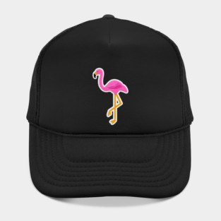 Pink Flamingo Felt Look with Stitching | Cherie's Art(c)2020 Hat