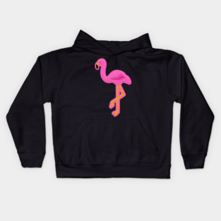 Pink Flamingo Felt Look with Stitching | Cherie's Art(c)2020 Kids Hoodie