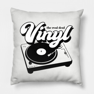 Vinyl Records - The Real Deal - Retro Record Player Turntable Pillow