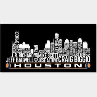 Houston Baseball Team All Time Legends Houston City Skyline Posters and Art