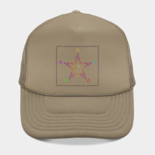 wicca elements colored Hat