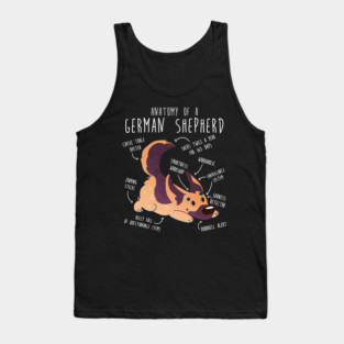 German Shepherd Dog Anatomy Tank Top
