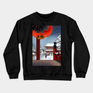 Japanese temple Asakusa in winter Crewneck Sweatshirt