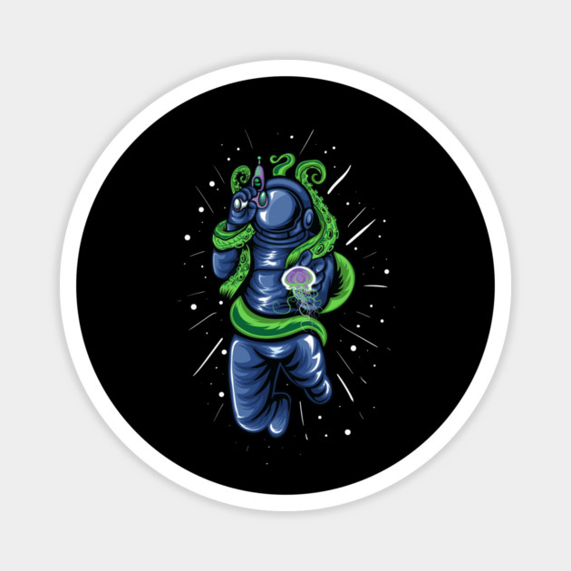 Octopus Vs Astronaut Magnet by The WYLD Tribe