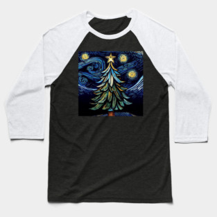 Van Gogh Starry Tree 03 Baseball T-Shirt