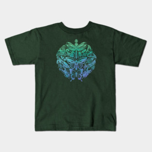 Bugs and Butterflies: green Kids T-Shirt