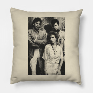 Pretty In Pink - Vintage Pencil Drawing Style Pillow