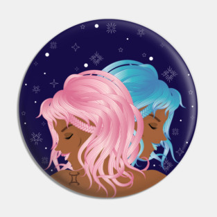 Twin girls as Gemini zodiac sign Pin