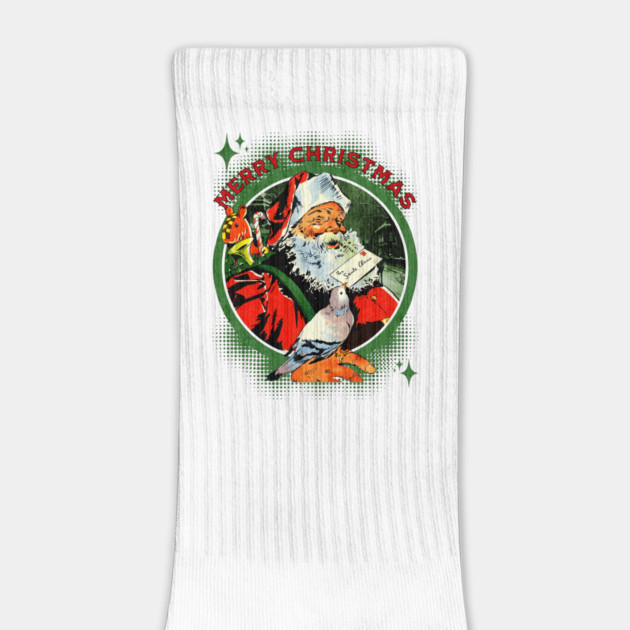 Vintage Merry Christmas Santa Tee for Pigeon Lovers by Joaddo