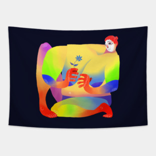 Lady With a Flower Tapestry