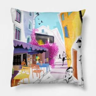 European Cityscape Pillow