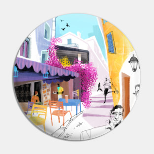 European Cityscape Pin