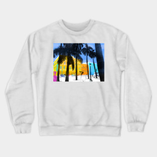 Tropical Cityscape Crewneck Sweatshirt